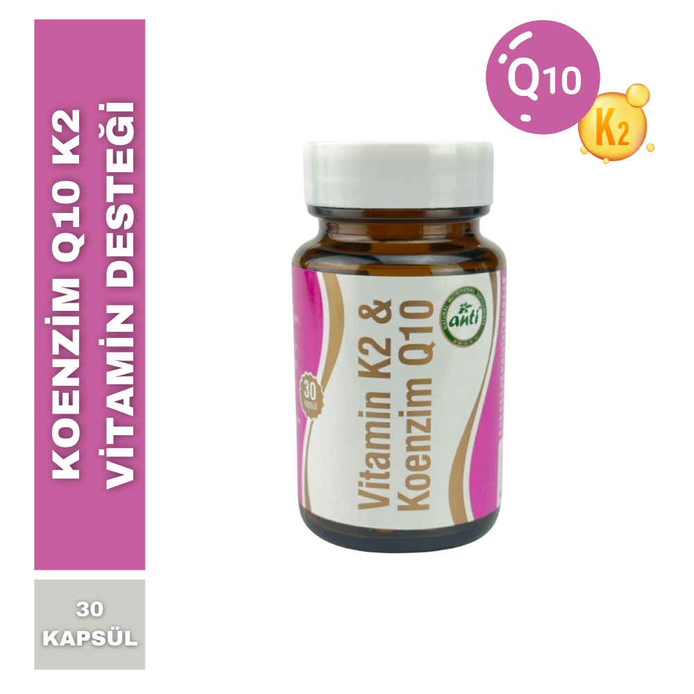 Koenzim Q10 & K2 Ubquinon & Mikroenkapsüle K2 Vitamini 30 Kapsül
