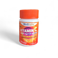 Wellcare Vitamin C 1000 mg + 15 mg Çinko Çiğneme Tableti 30-60 Kapsül